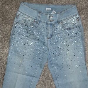 Caché rhinestone ankle jeans. Excellent condition